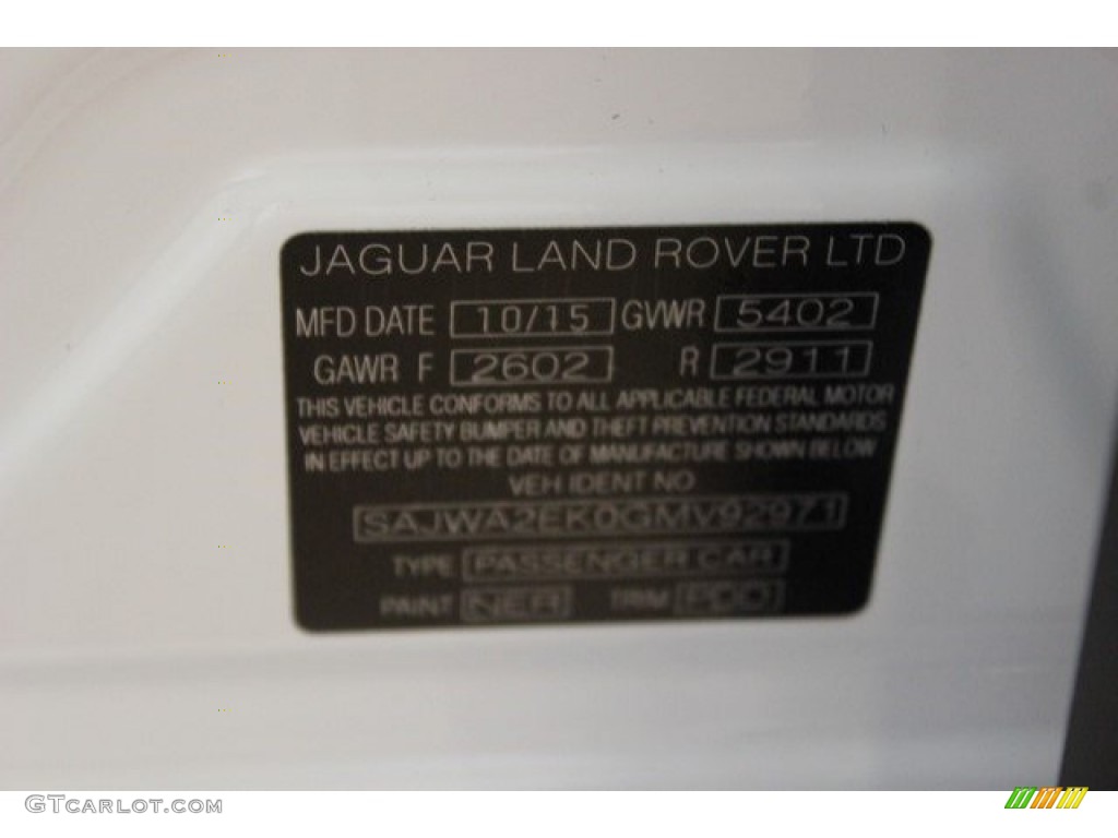 2016 XJ XJR LWB - Polaris White / Jet/Ivory photo #12