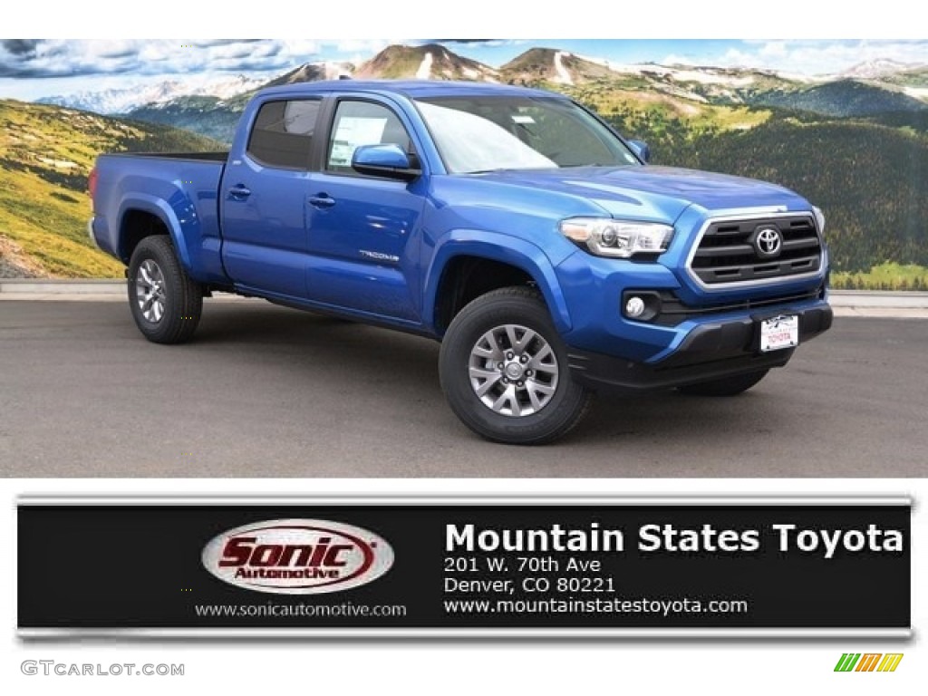 2016 Tacoma SR5 Double Cab 4x4 - Blazing Blue Pearl / Cement Gray photo #1