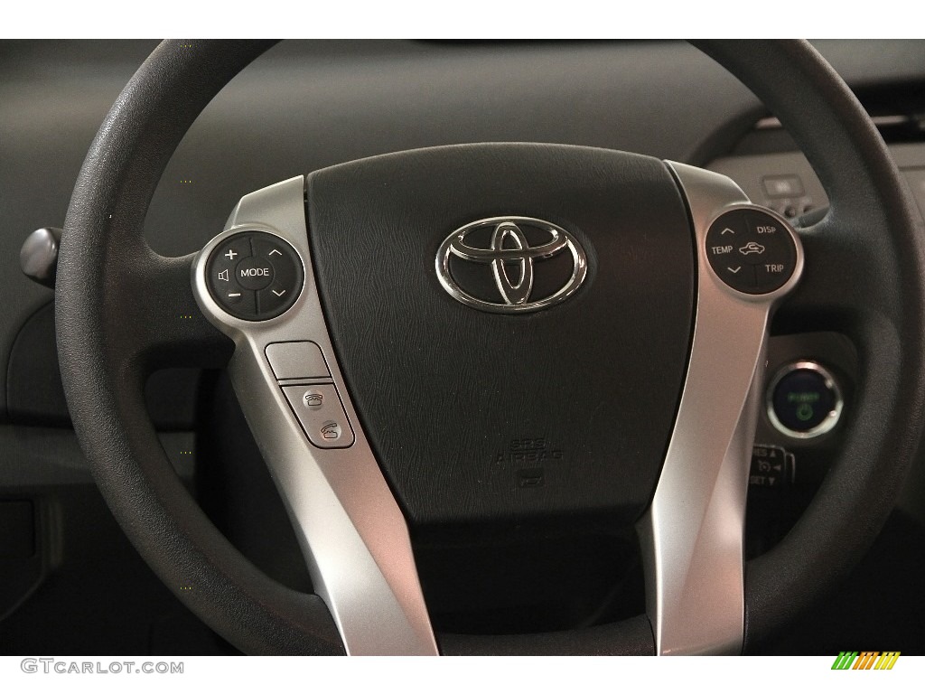 2013 Toyota Prius Two Hybrid Dark Gray Steering Wheel Photo #110813652