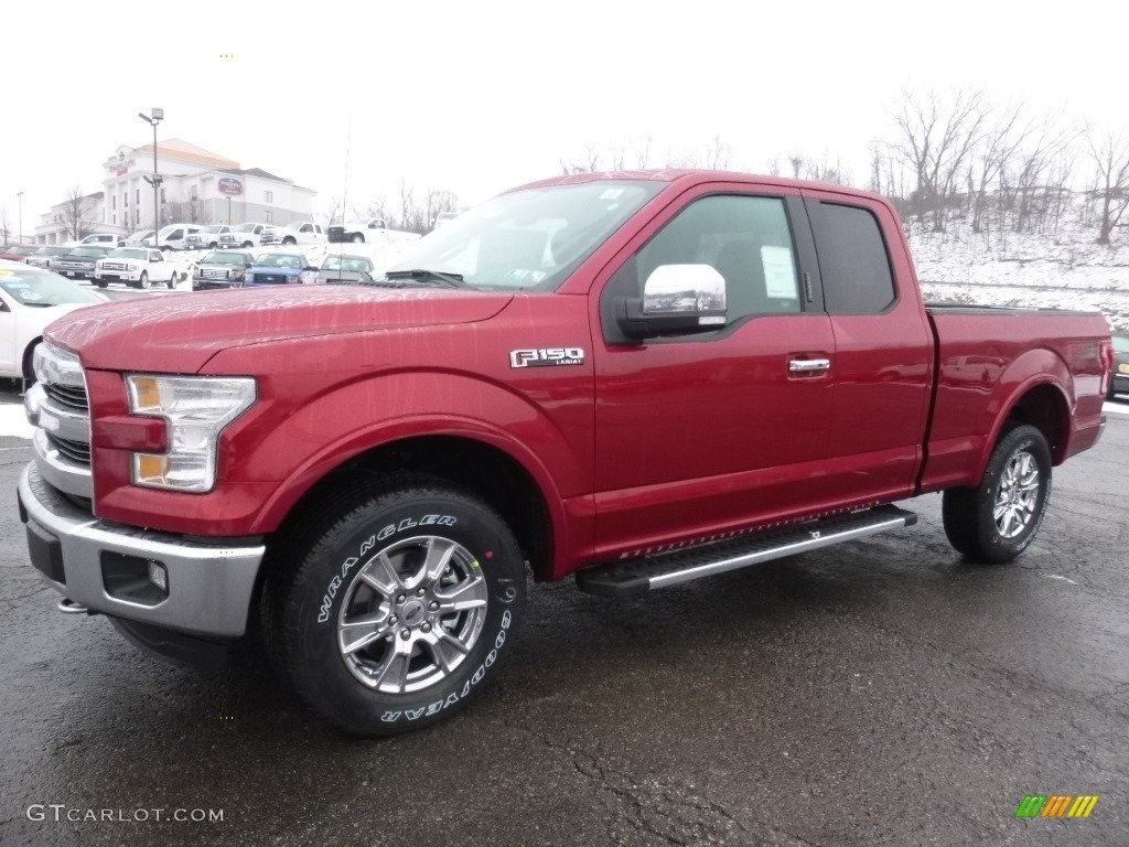 2016 F150 Lariat SuperCab 4x4 - Ruby Red / Black photo #4