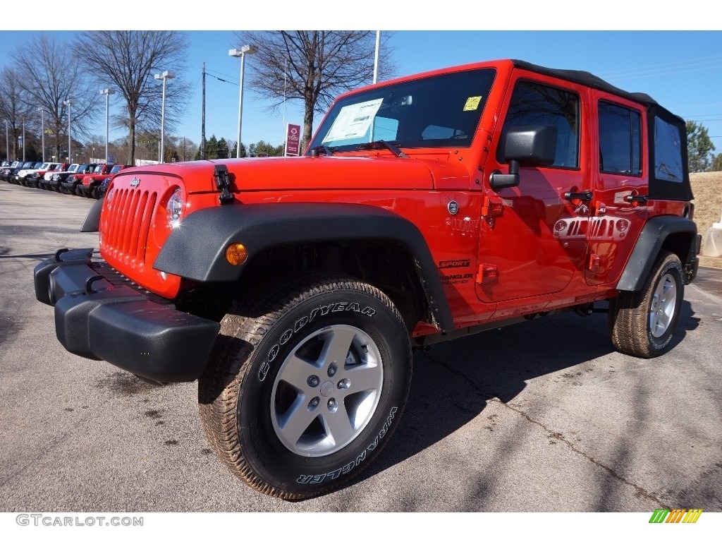 2016 Wrangler Unlimited Sport 4x4 - Firecracker Red / Black photo #1