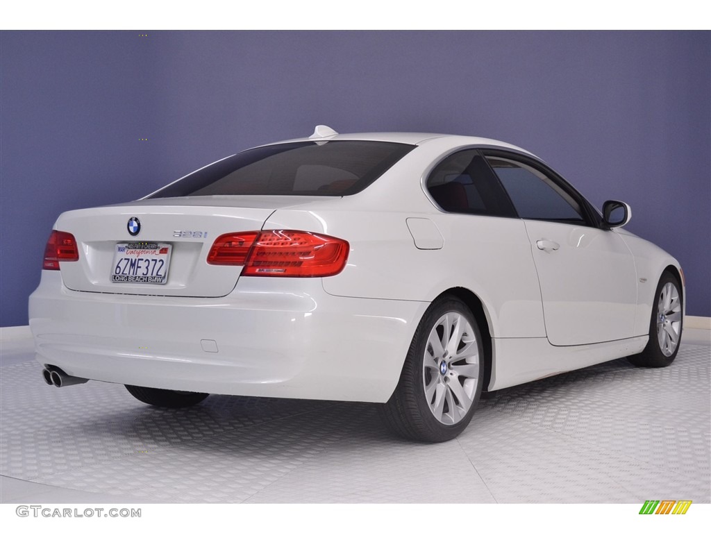 2013 3 Series 328i Coupe - Mineral White Metallic / Coral Red/Black photo #7