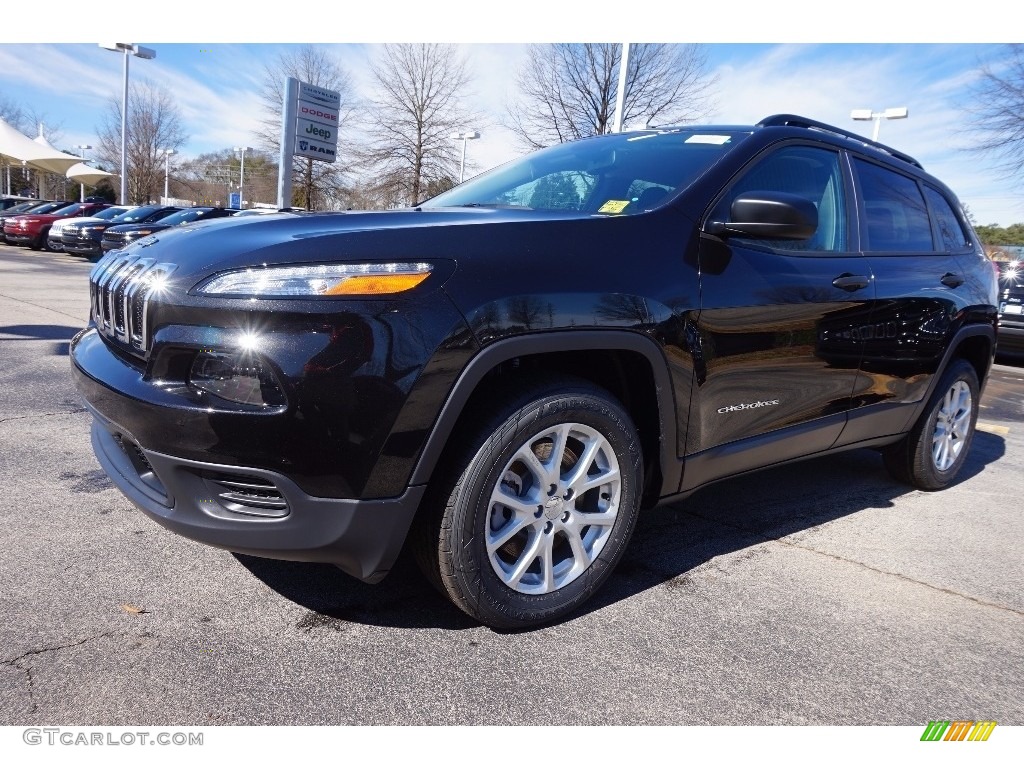 2016 Cherokee Sport - Brilliant Black Crystal Pearl / Black photo #1