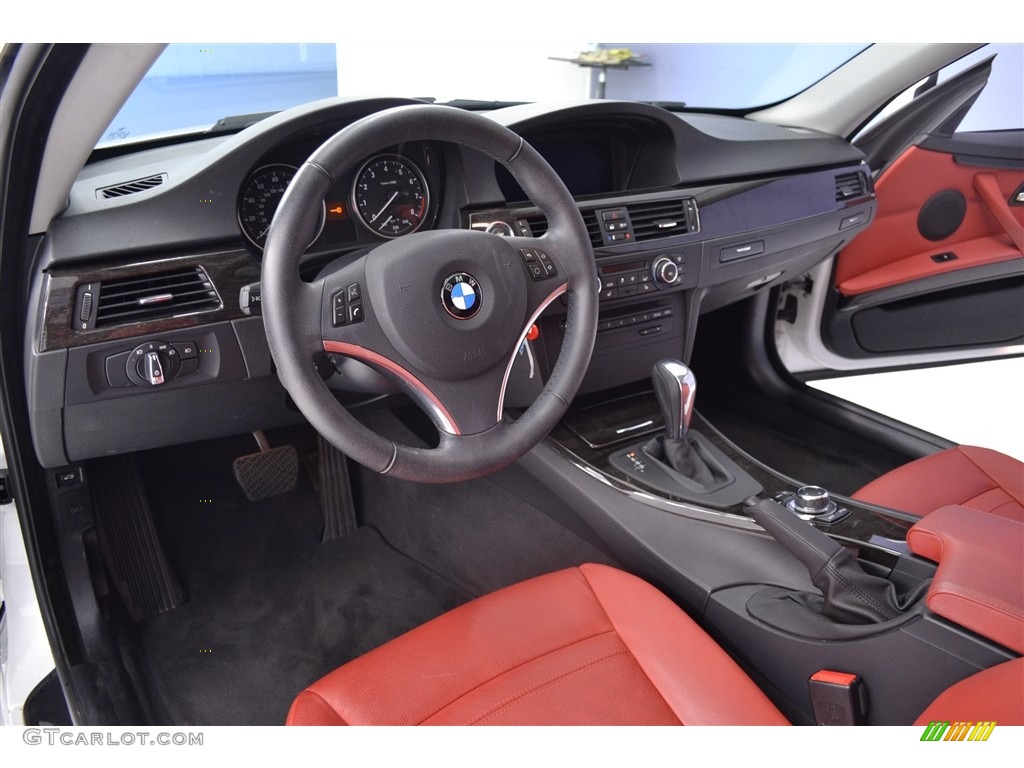 2013 3 Series 328i Coupe - Mineral White Metallic / Coral Red/Black photo #12