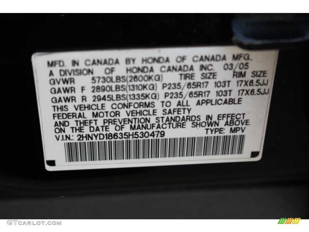 2005 MDX Touring - Nighthawk Black Pearl / Ebony photo #48