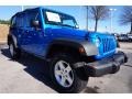 2016 Hydro Blue Pearl Jeep Wrangler Unlimited Sport 4x4  photo #4