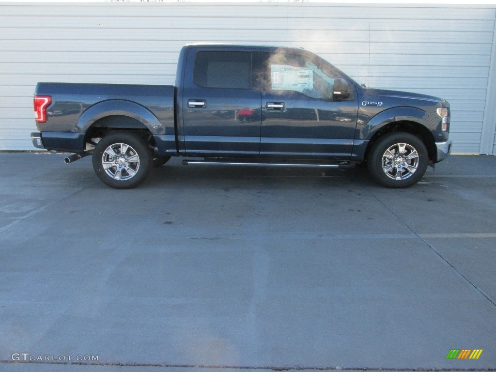 2016 F150 XLT SuperCrew - Blue Jeans / Medium Earth Gray photo #3