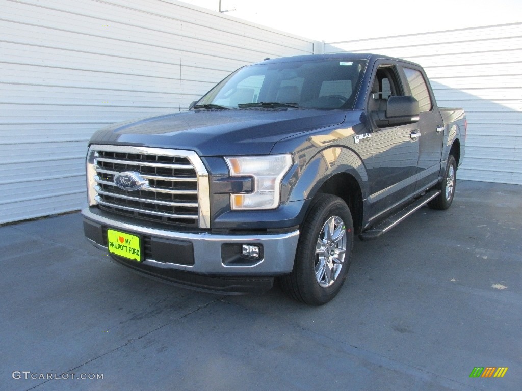 2016 F150 XLT SuperCrew - Blue Jeans / Medium Earth Gray photo #7
