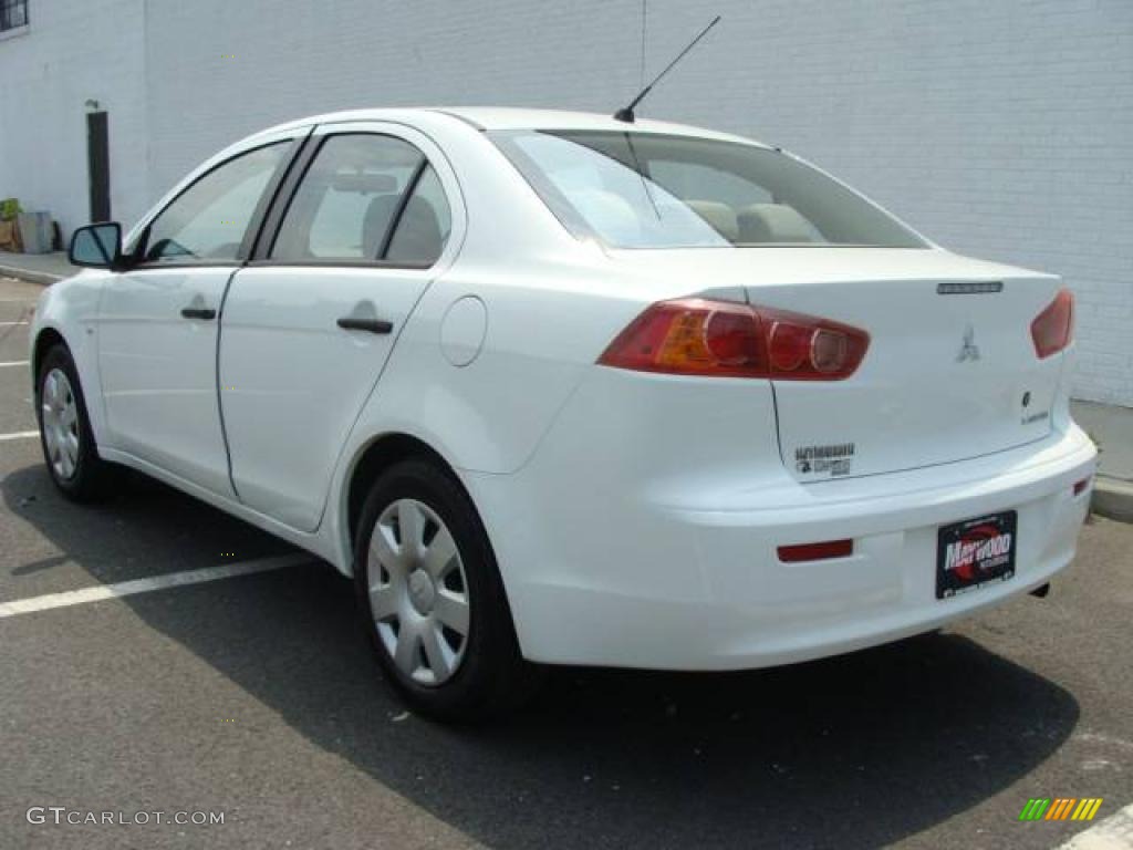 2008 Lancer DE - Wicked White / Beige photo #4