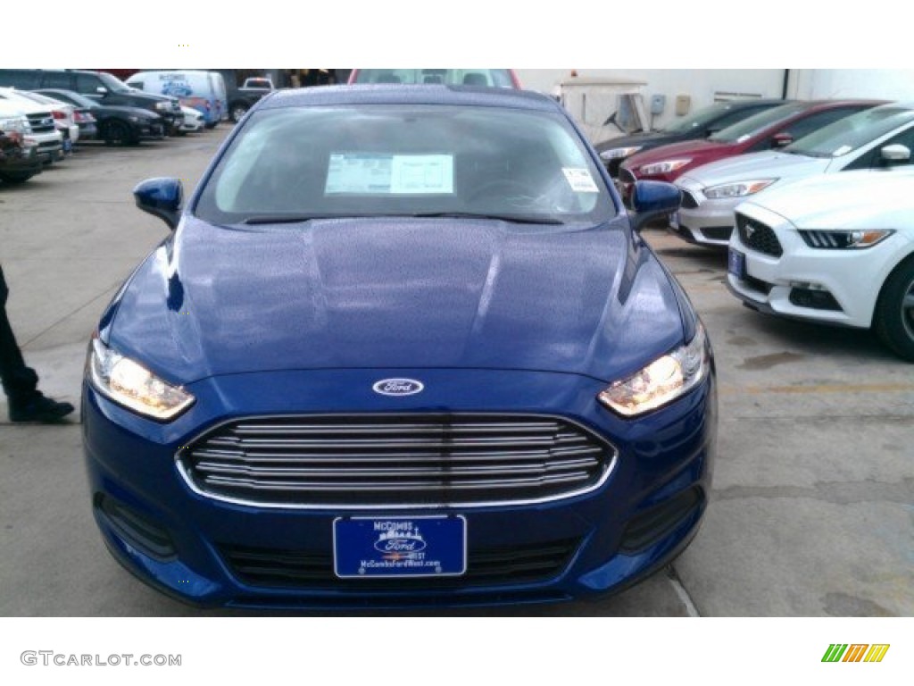 2016 Fusion S - Deep Impact Blue Metallic / Medium Earth Gray photo #5