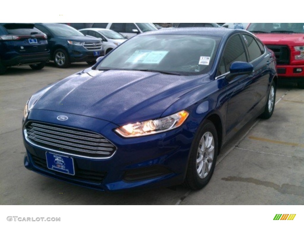 2016 Fusion S - Deep Impact Blue Metallic / Medium Earth Gray photo #6