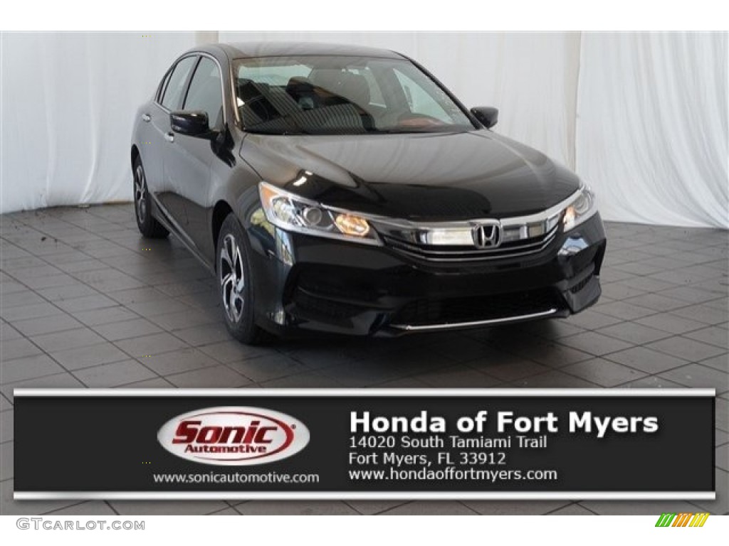 2016 Accord LX Sedan - Crystal Black Pearl / Black photo #1