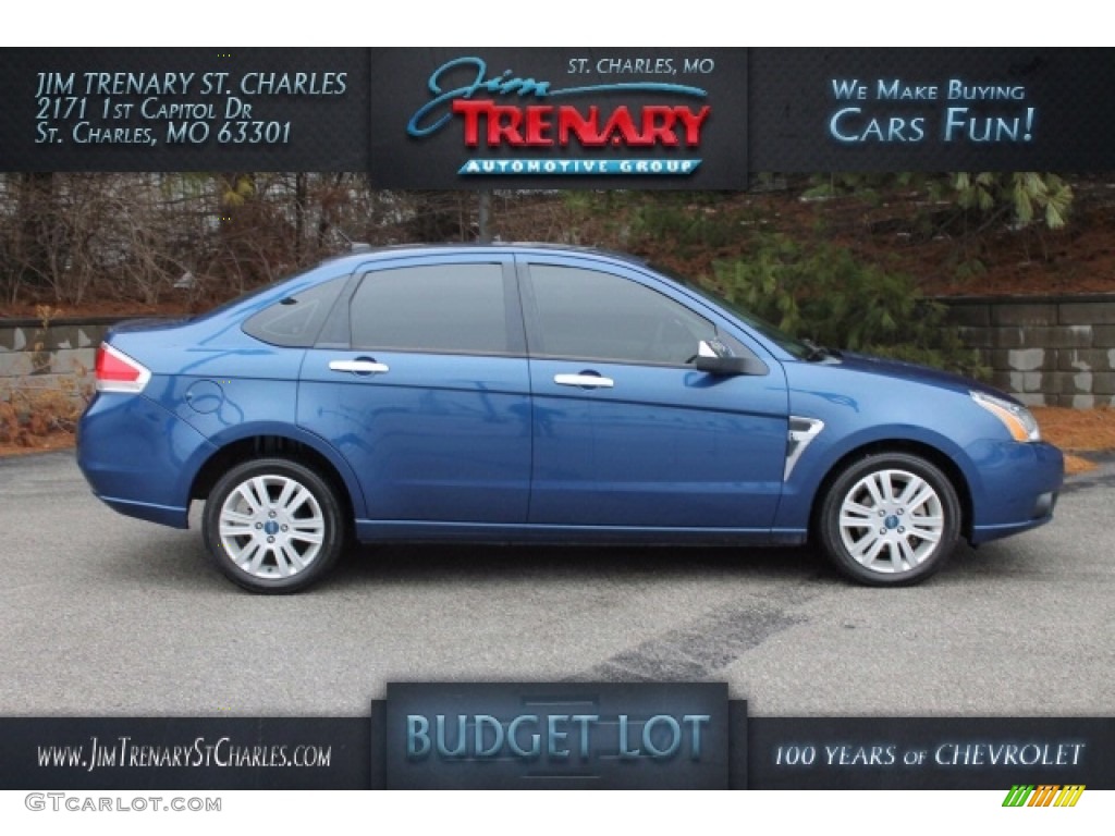 2008 Focus SE Sedan - Vista Blue Metallic / Medium Stone photo #1