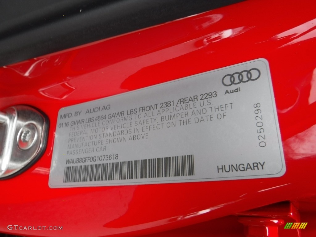 2016 A3 2.0 Premium quattro - Brilliant Red / Black photo #40