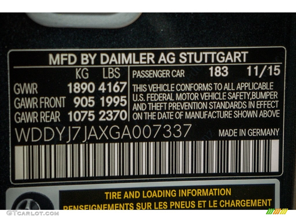 2016 AMG GT S Color Code 183 for Magnetite Black Metallic Photo #110862707