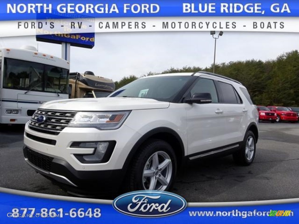 2016 Explorer XLT 4WD - White Platinum Metallic Tri-Coat / Medium Light Camel photo #1