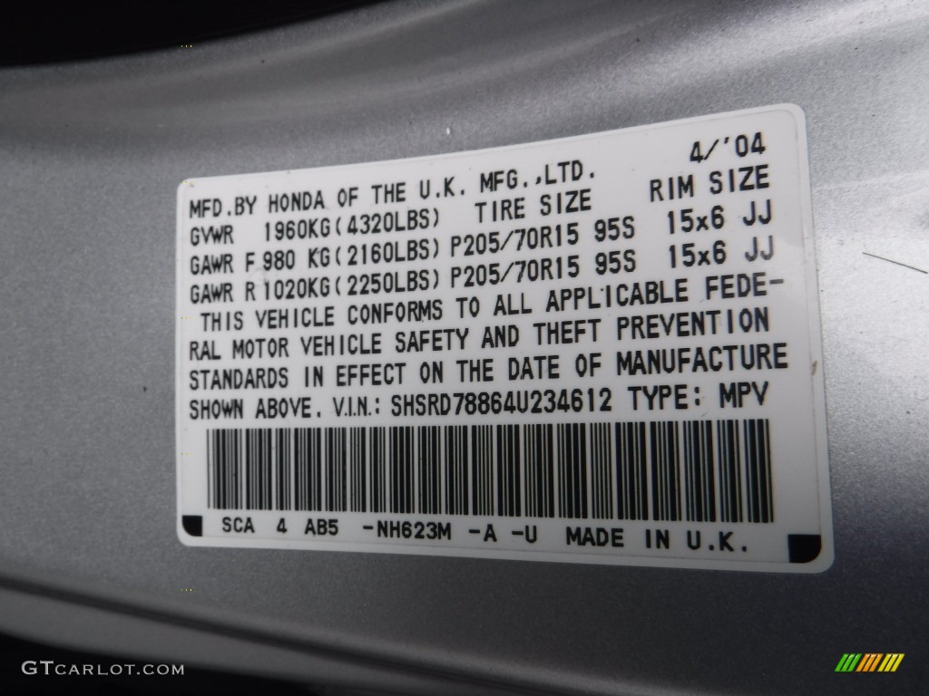 2004 CR-V EX 4WD - Satin Silver Metallic / Black photo #22