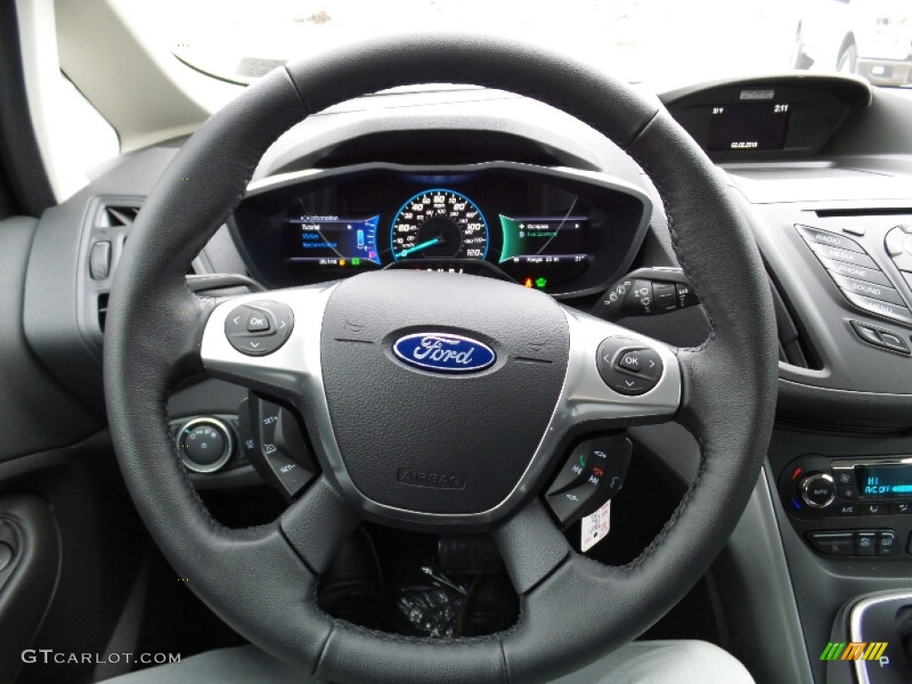 2016 Ford C-Max Hybrid SE Charcoal Black Steering Wheel Photo #110872289