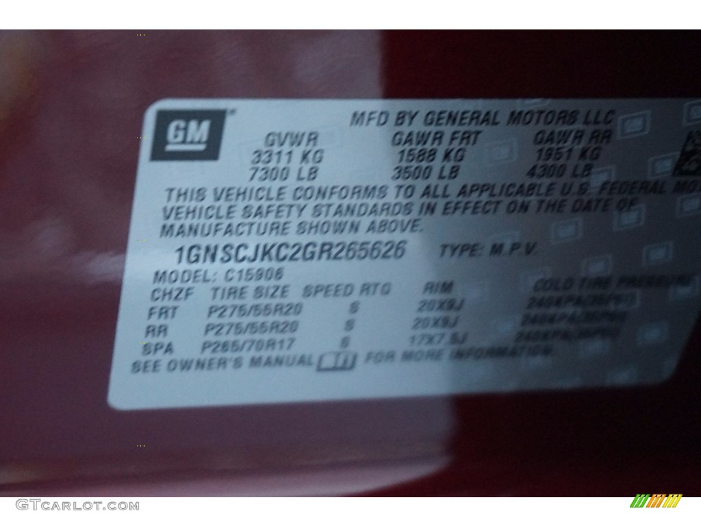 2016 Suburban LTZ - Siren Red Tintcoat / Jet Black photo #17