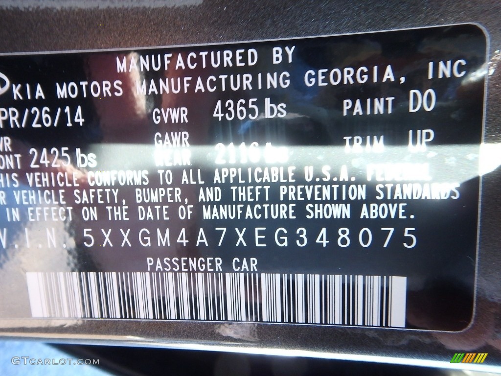 2014 Optima LX - Metal Bronze / Beige photo #4