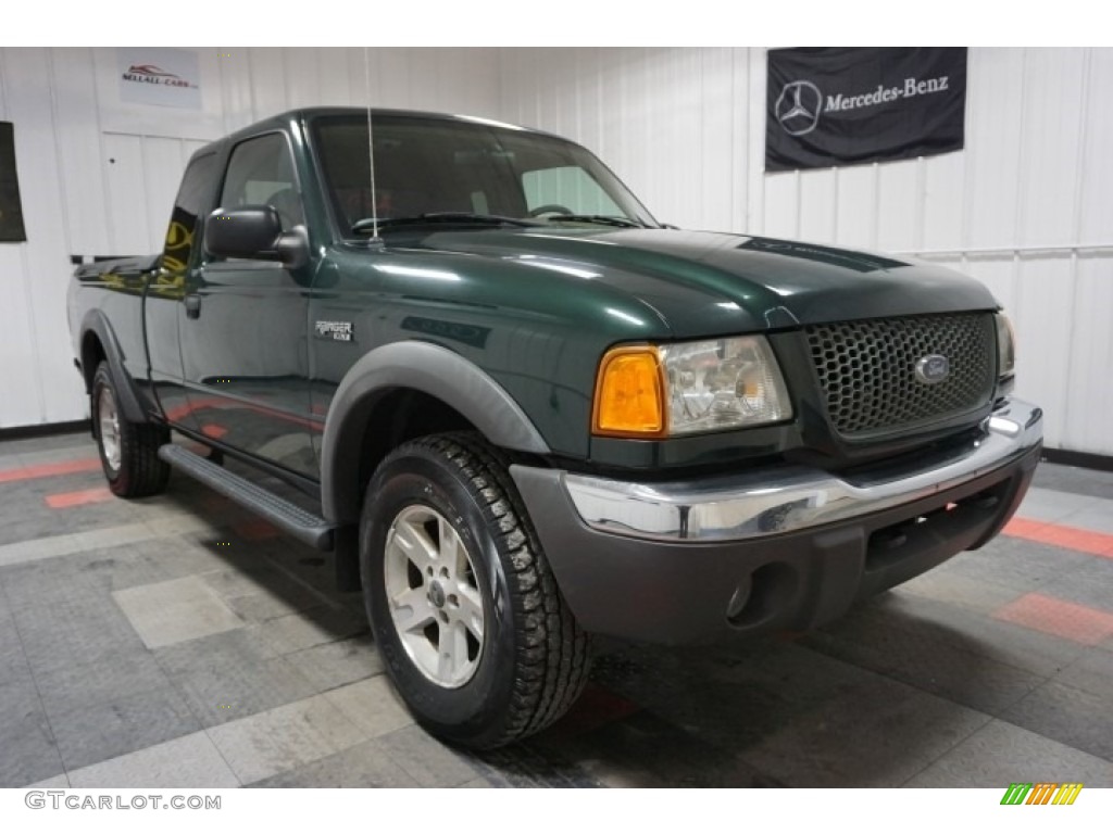 2002 Ranger XLT SuperCab 4x4 - Dark Highland Green Metallic / Medium Prairie Tan photo #4