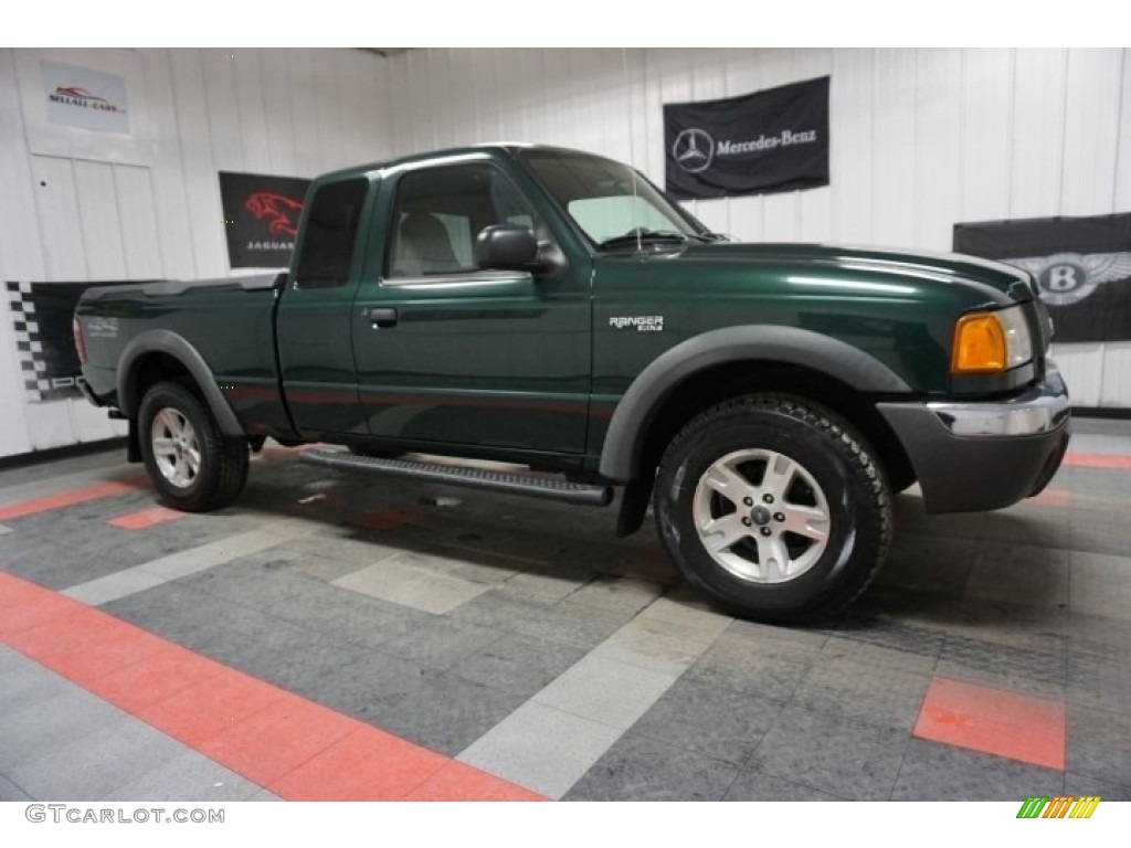 2002 Ranger XLT SuperCab 4x4 - Dark Highland Green Metallic / Medium Prairie Tan photo #5