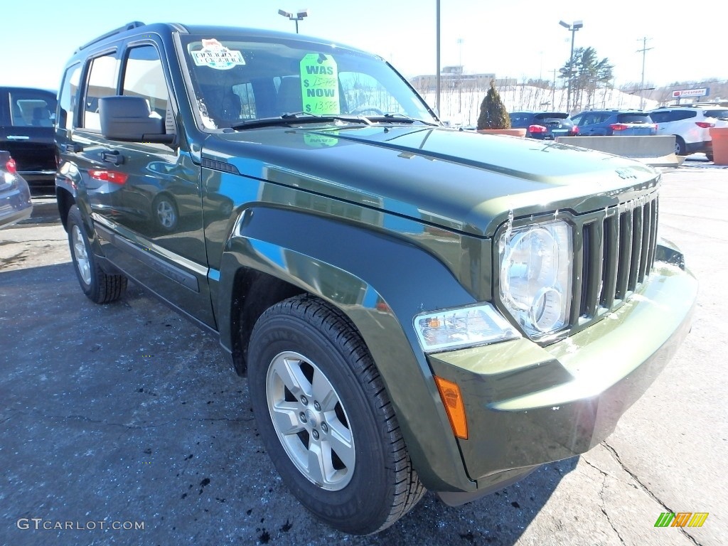 2009 Liberty Sport 4x4 - Jeep Green Metallic / Pastel Pebble Beige Mckinley Leather photo #10