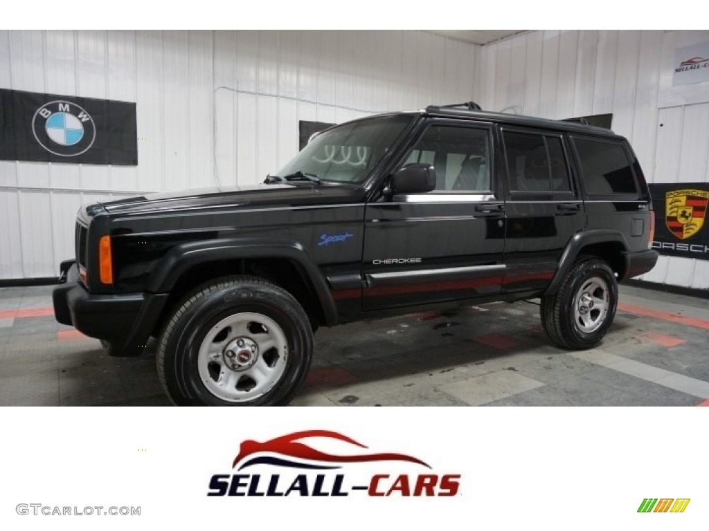 1998 Cherokee Sport 4x4 - Black / Mist Gray photo #1