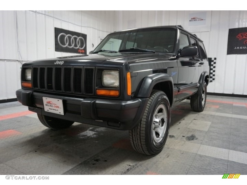 1998 Cherokee Sport 4x4 - Black / Mist Gray photo #2