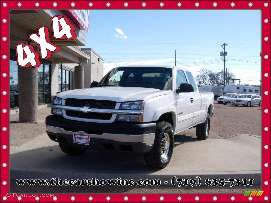 2003 Silverado 2500HD LS Extended Cab 4x4 - Summit White / Dark Charcoal photo #1