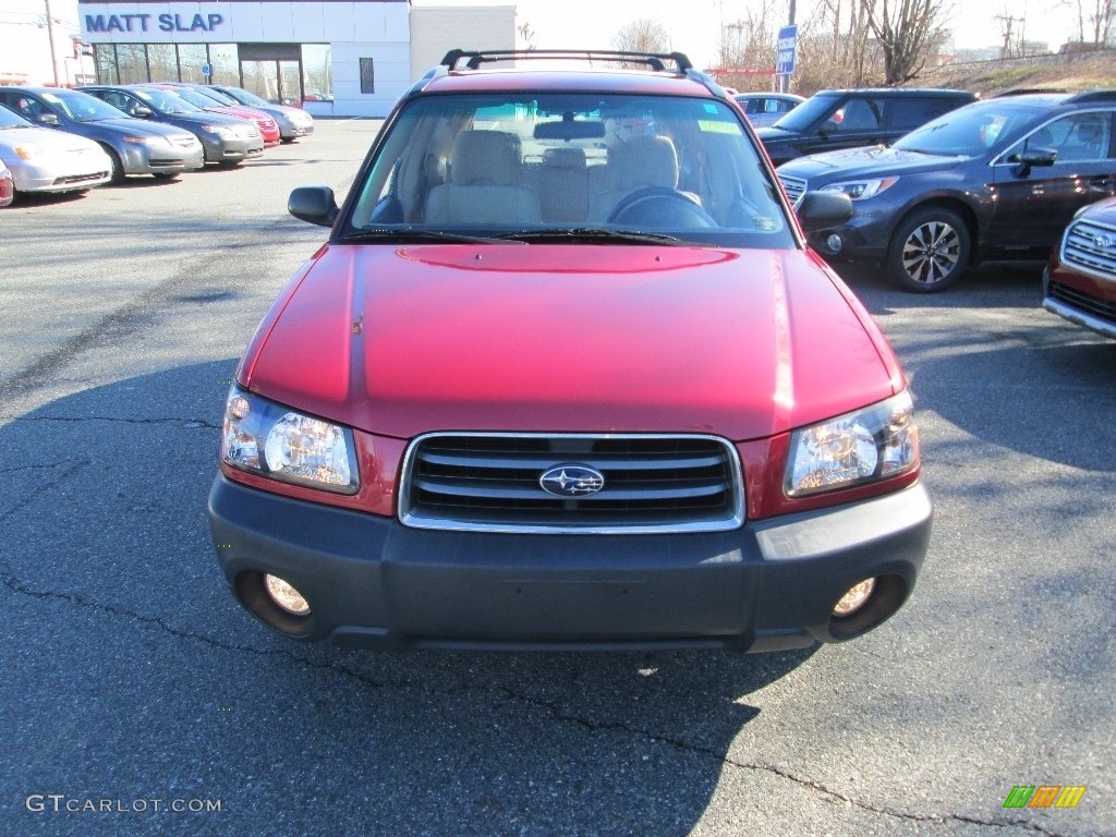 2003 Forester 2.5 X - Cayenne Red Pearl / Beige photo #3