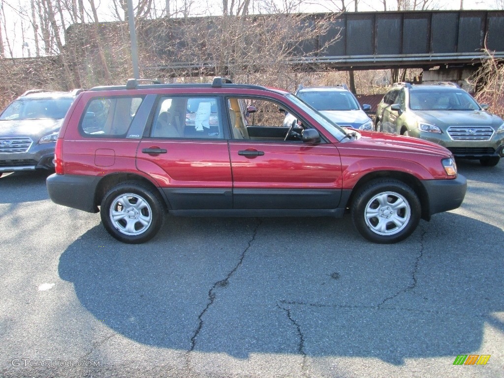 2003 Forester 2.5 X - Cayenne Red Pearl / Beige photo #5