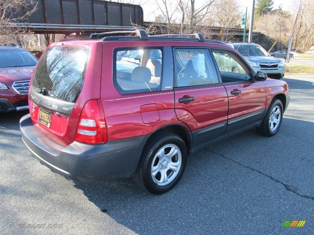 2003 Forester 2.5 X - Cayenne Red Pearl / Beige photo #6