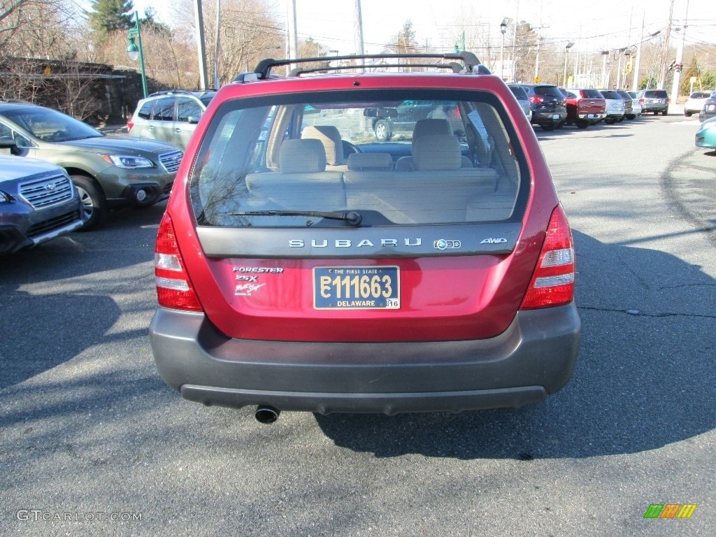 2003 Forester 2.5 X - Cayenne Red Pearl / Beige photo #7