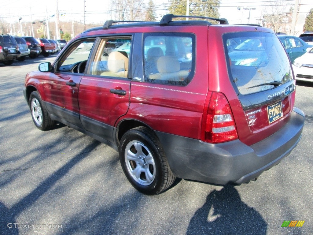 2003 Forester 2.5 X - Cayenne Red Pearl / Beige photo #8