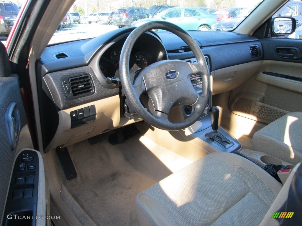 2003 Forester 2.5 X - Cayenne Red Pearl / Beige photo #11