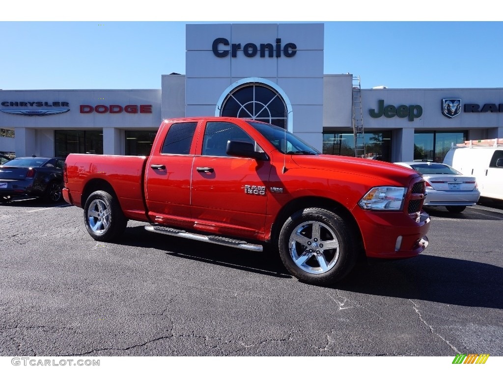 2014 1500 Express Quad Cab - Flame Red / Black/Diesel Gray photo #1