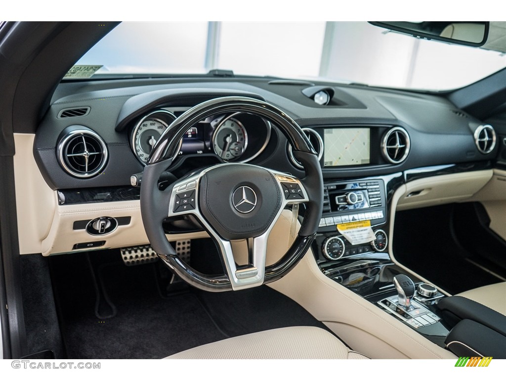 Porcelain/Black Interior 2016 Mercedes-Benz SL 400 Roadster Photo #110918715