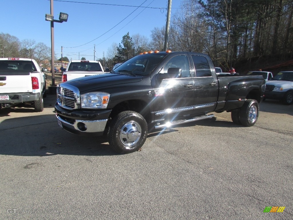 2008 Ram 3500 SLT Quad Cab 4x4 Dually - Brilliant Black Crystal Pearl / Medium Slate Gray photo #2