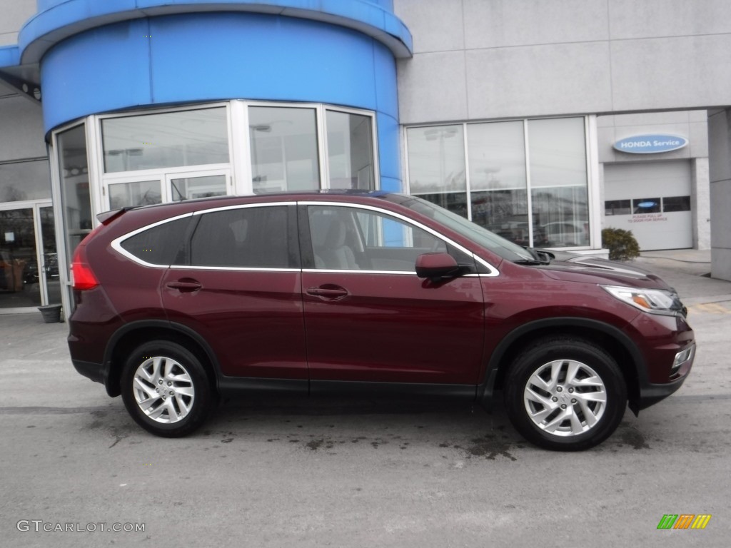 2015 CR-V EX AWD - Basque Red Pearl II / Gray photo #2