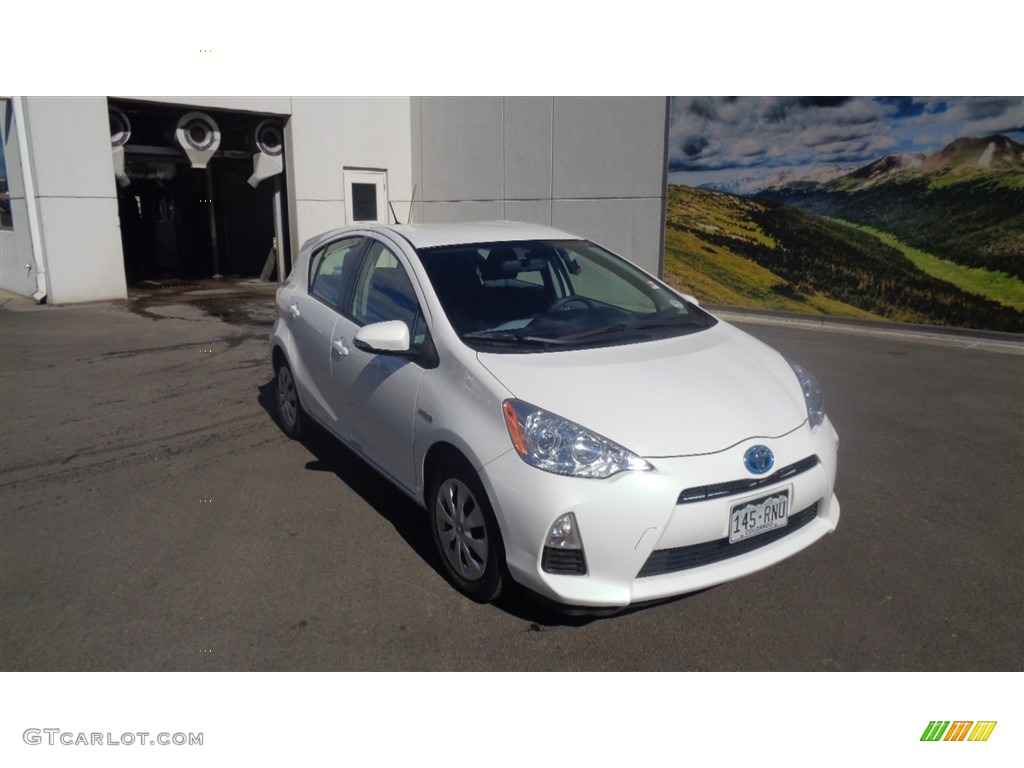 2012 Prius c Hybrid Two - Super White / Light Blue Gray/Black photo #2