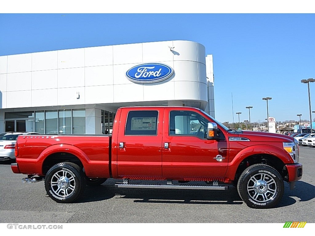 2016 F250 Super Duty Platinum Crew Cab 4x4 - Ruby Red Metallic / Platinum Black photo #2