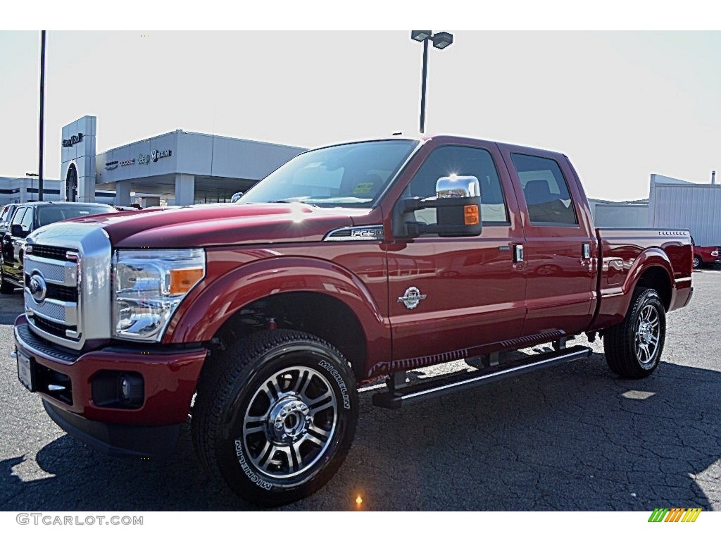 2016 F250 Super Duty Platinum Crew Cab 4x4 - Ruby Red Metallic / Platinum Black photo #3