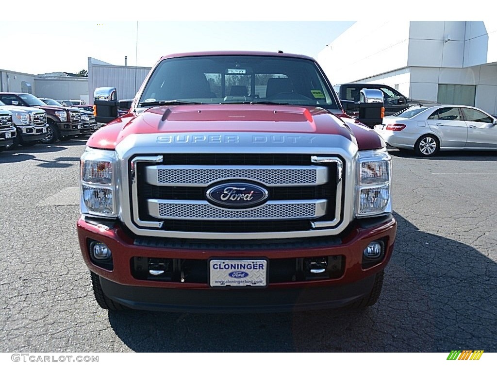 2016 F250 Super Duty Platinum Crew Cab 4x4 - Ruby Red Metallic / Platinum Black photo #4