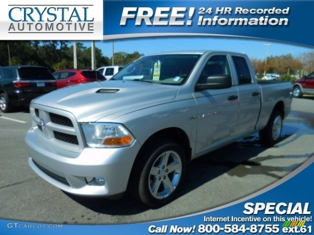 2012 Ram 1500 ST Quad Cab - Bright Silver Metallic / Dark Slate Gray/Medium Graystone photo #1