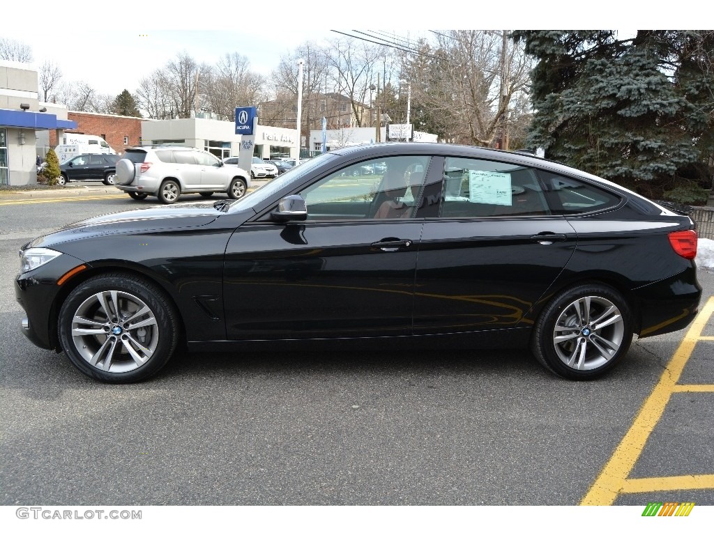 2015 3 Series 335i xDrive Gran Turismo - Jet Black / Coral Red/Black photo #5