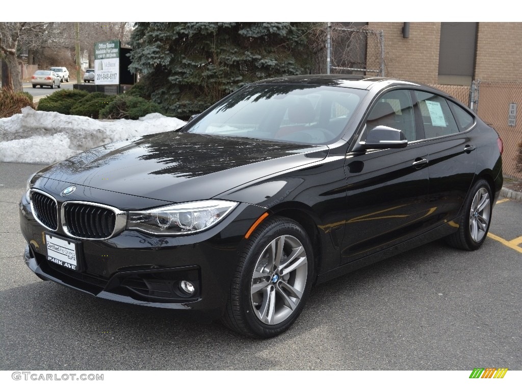 2015 3 Series 335i xDrive Gran Turismo - Jet Black / Coral Red/Black photo #6