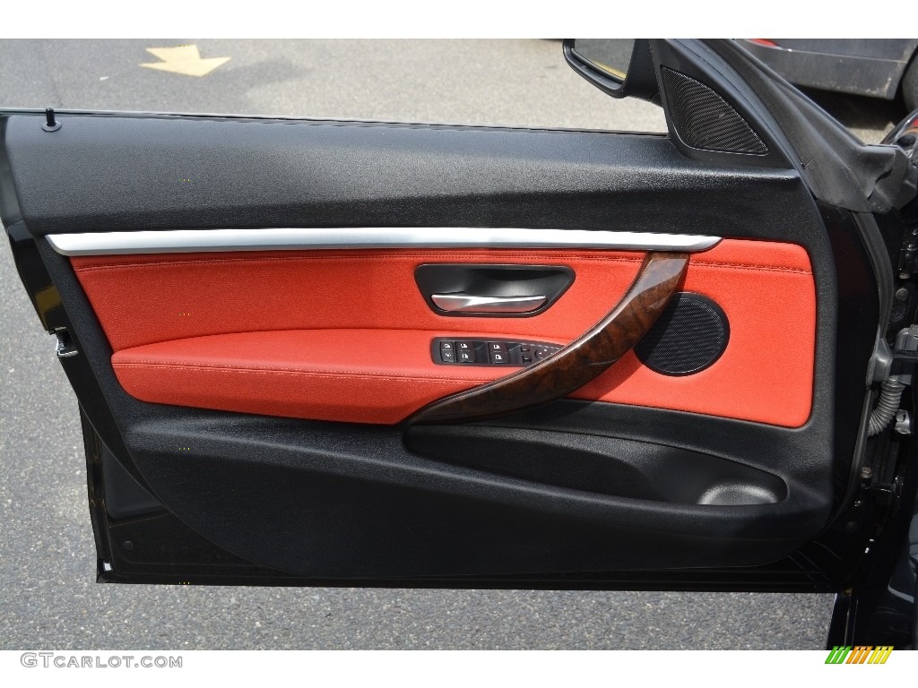 2015 3 Series 335i xDrive Gran Turismo - Jet Black / Coral Red/Black photo #8