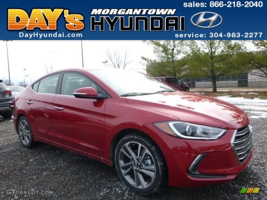 2017 Elantra Limited - Red / Gray photo #1