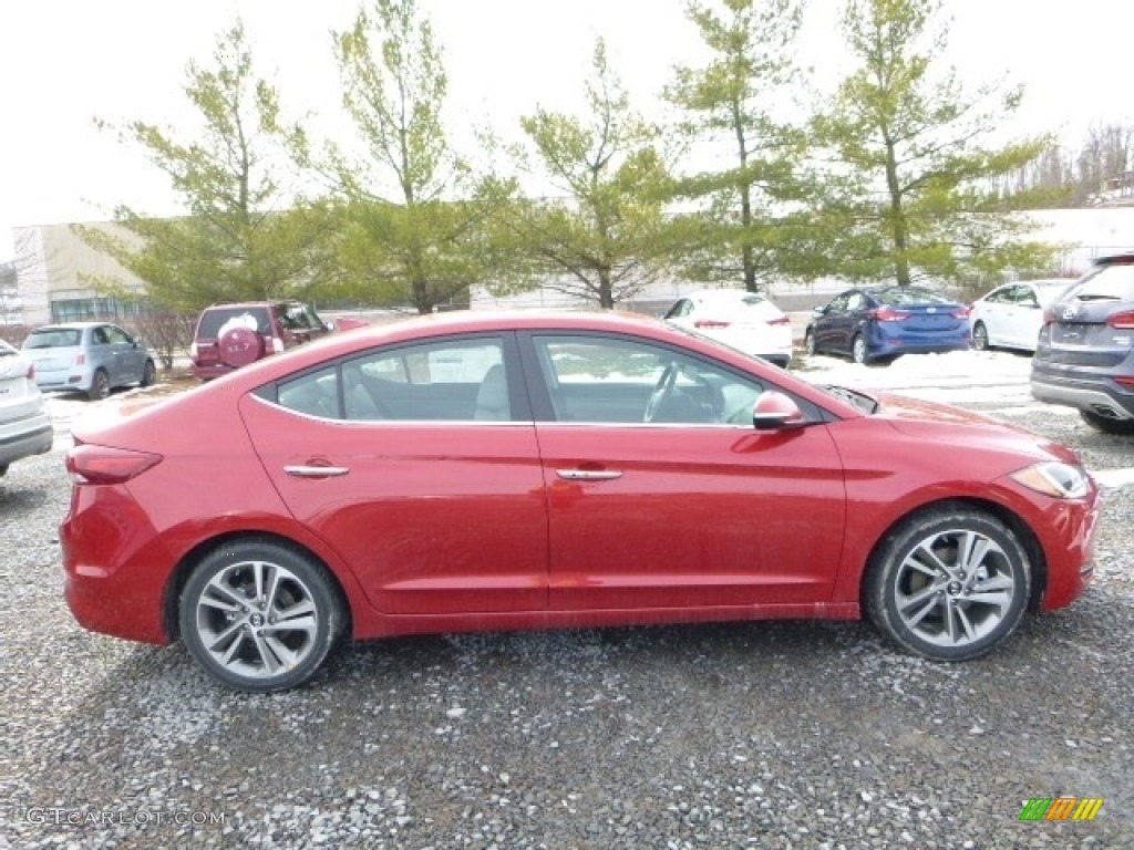 2017 Elantra Limited - Red / Gray photo #3